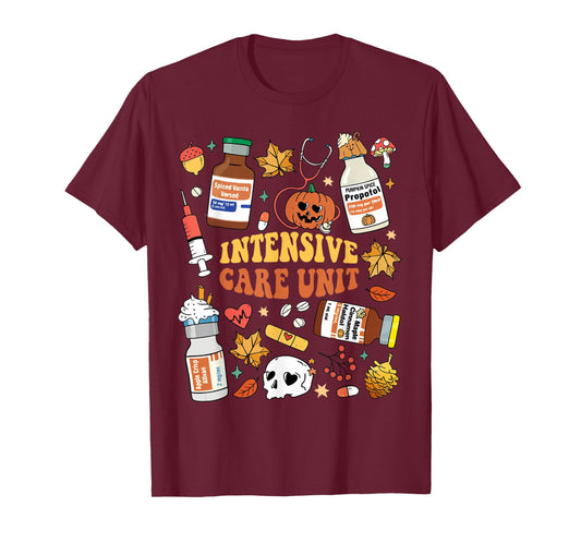 Intensive Scare Unit ICU Nurse Funny Ghost Halloween Women T-Shirt
