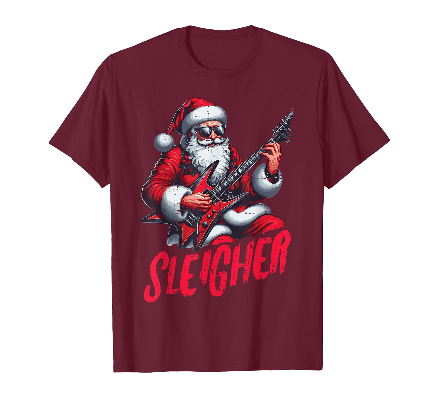 Christmas Santa Sleigher Rock Xmas Rocker Men Boys Kids Teen T-Shirt