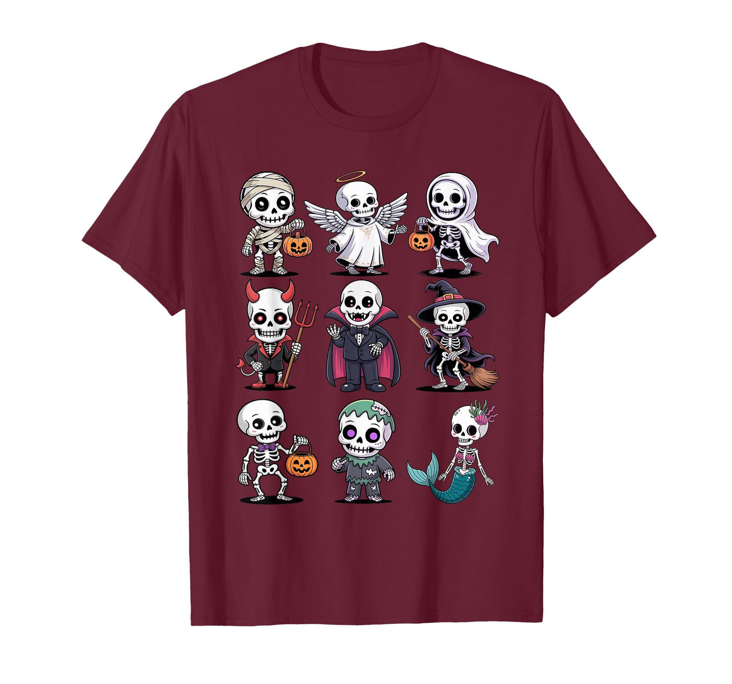 Halloween Skeleton T-Shirt - Cute Spooky Costume Group T-Shirt