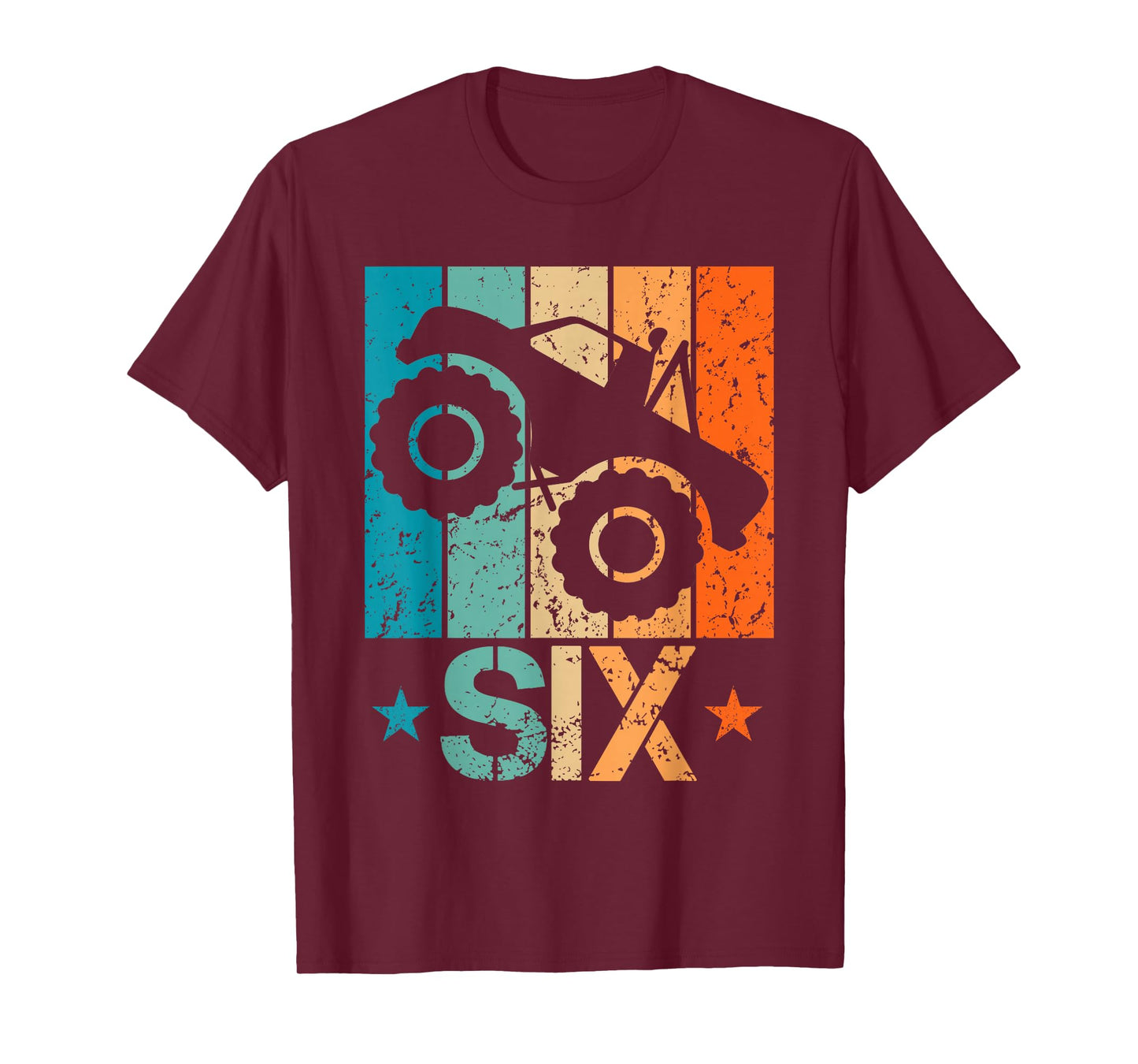 6th Monster Truck Birthday 6 Year Old 6yr Boys Birthday T-Shirt