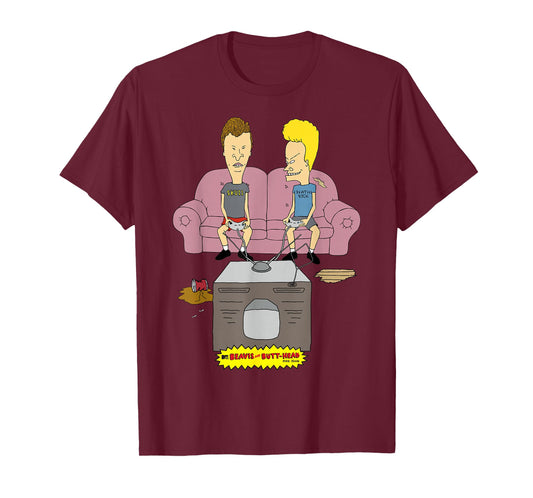 Beavis and Butt-Head Playing Games Couch T-Shirt