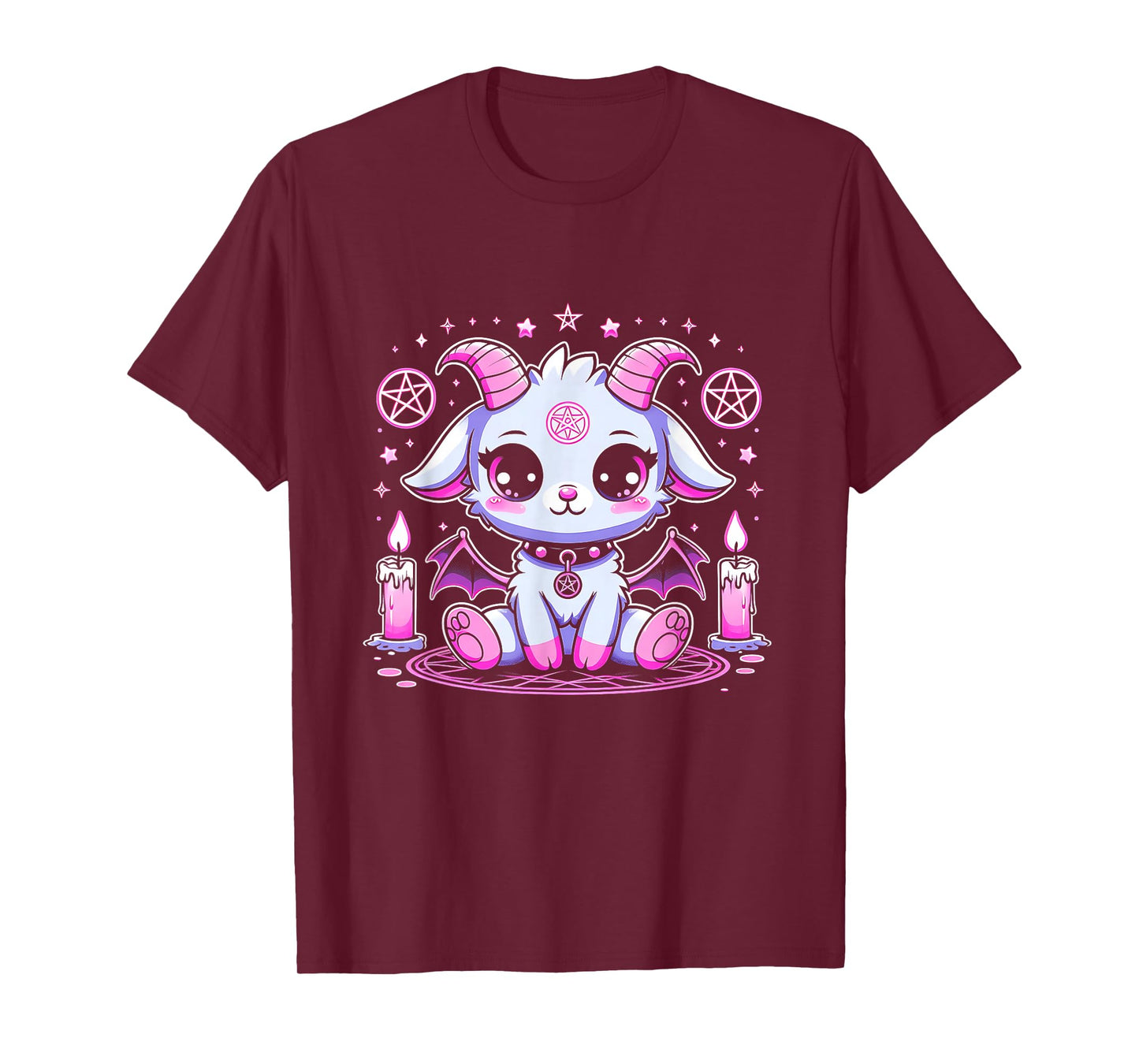 Kawaii Pastel Goth Cute Creepy Pentacle Baphomet Halloween T-Shirt
