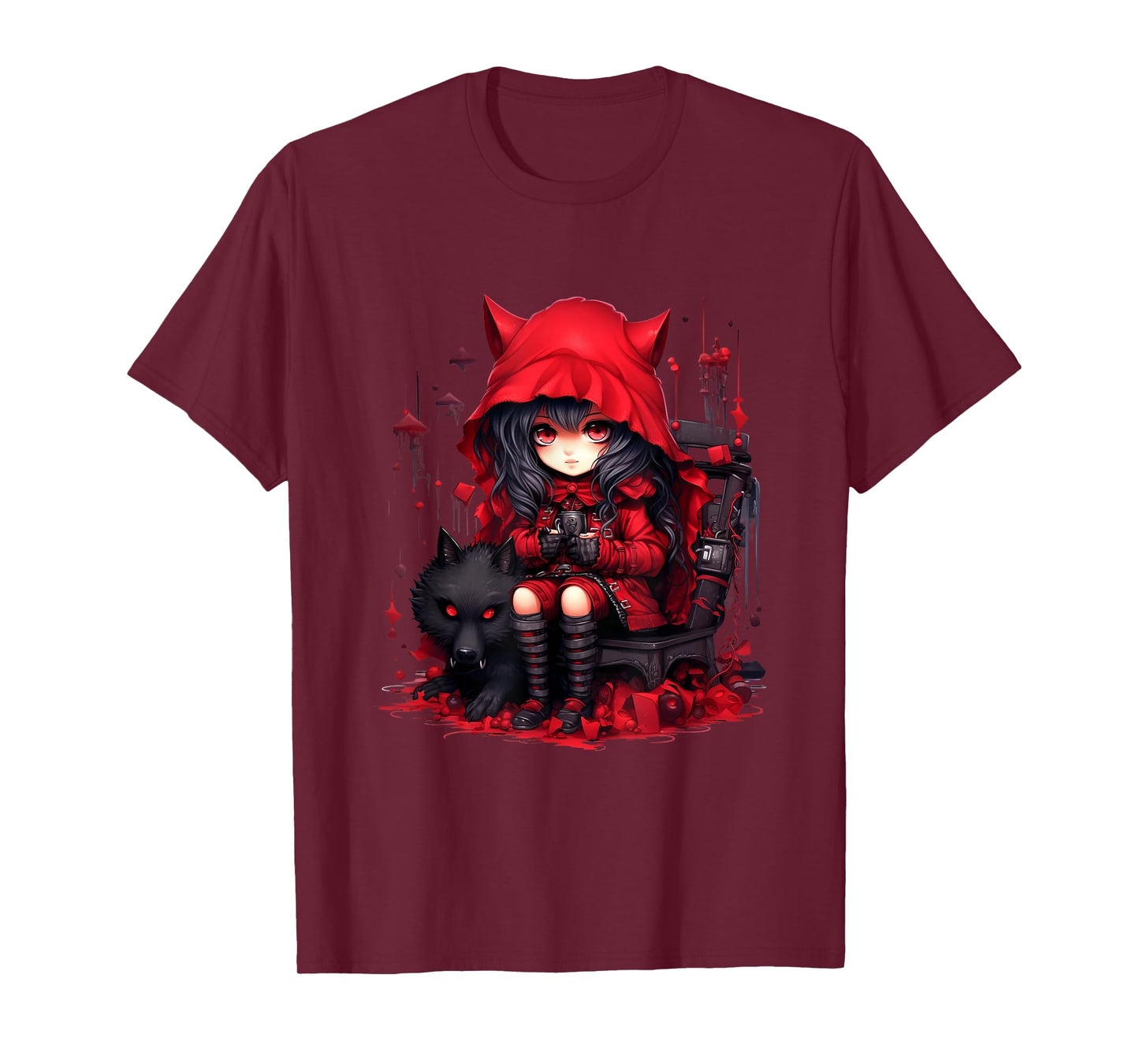 Chibi Little Red Riding Hood & Bad Wolf | Anime Kawaii Style T-Shirt