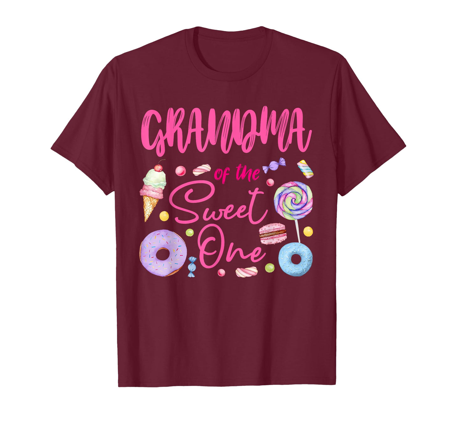 Grandma of The Sweet One Lollipop Candy Birthday Party T-Shirt