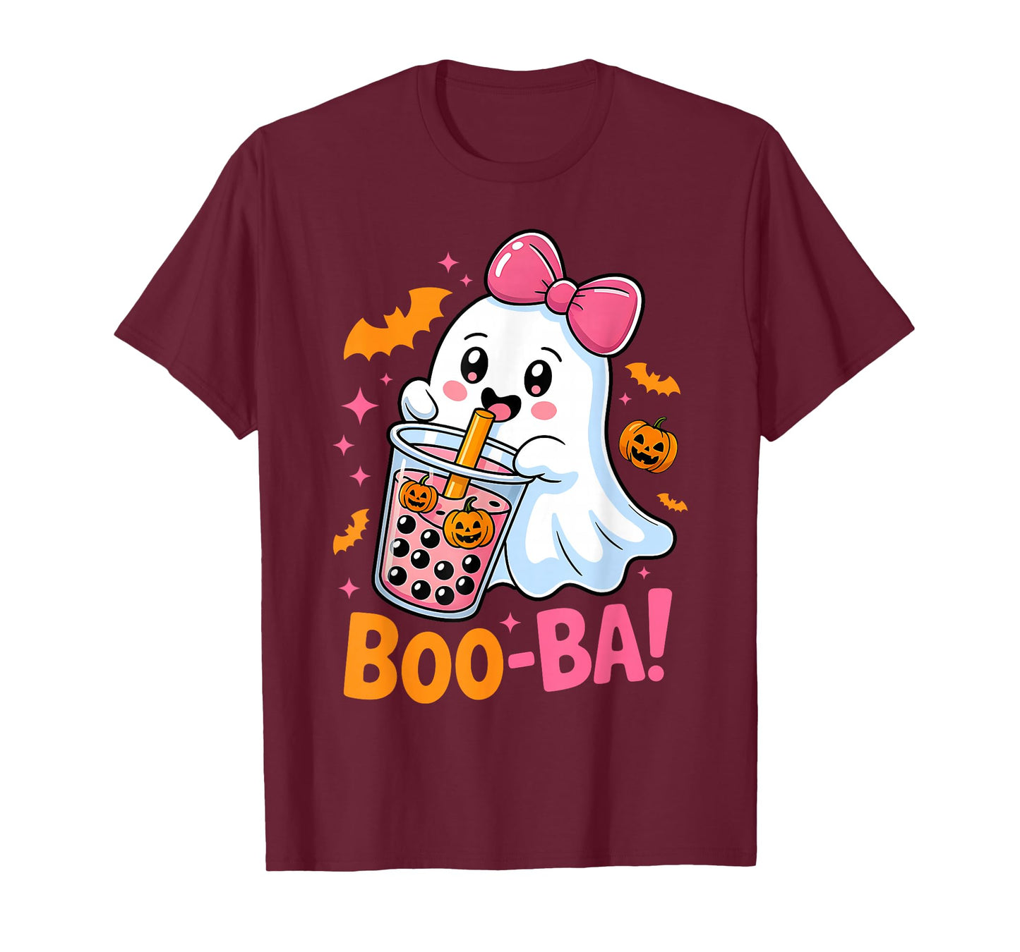Boo Ba Ghost Boba Tea Cute Pumpkin Funny Halloween Party T-Shirt