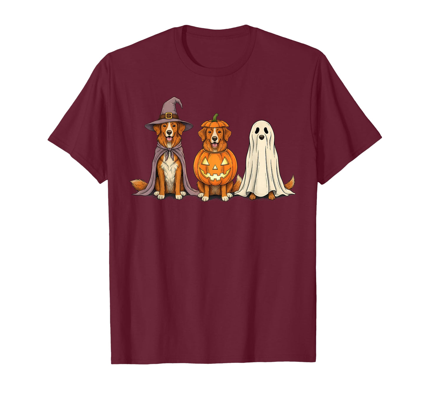 Spooky Nova Scotia Duck Tolling Retriever Pumpkin Halloween T-Shirt