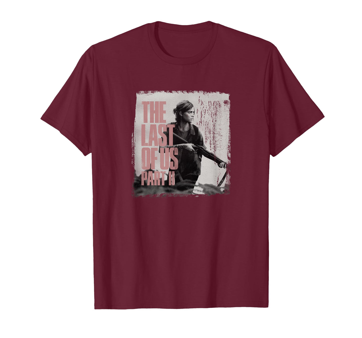 The Last of Us" Ellie & Rifle Crewneck T-Shirt - Black, Classic Fit, Adult, Short Sleeve