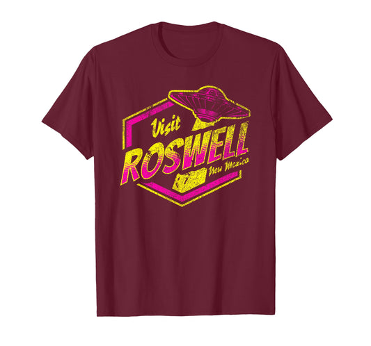 Visit Roswell New Mexico UFO Aliens Retro Area 51 Vacation T-Shirt