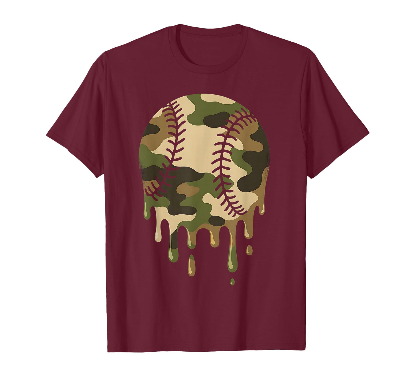 Baseball Drip Camo Boys Men Military Sports Cool Game Day T-Shirt