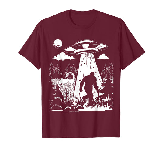 Vintage Alien with Bigfoot & Loch Ness Monster Cryptozoology T-Shirt