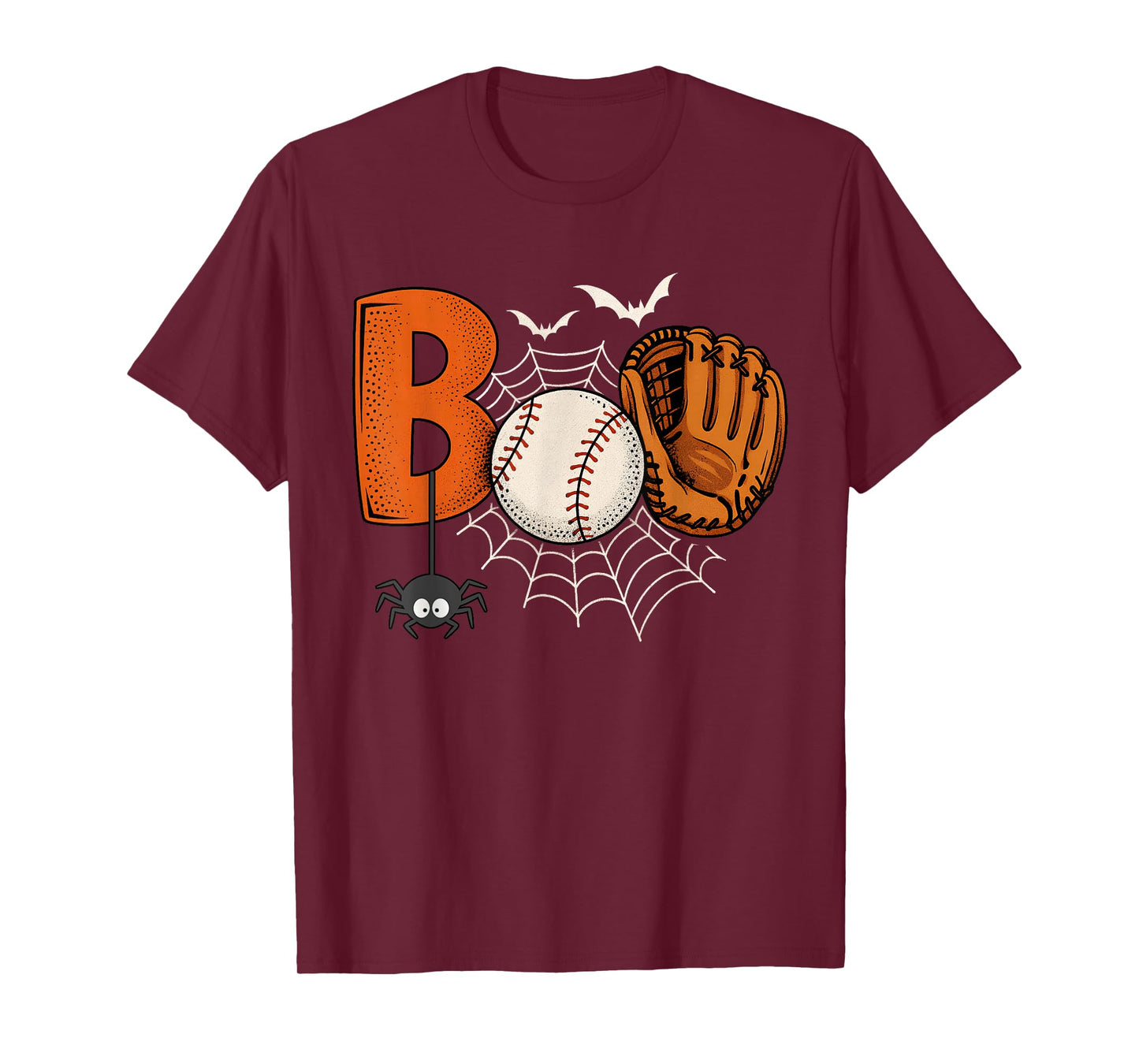 Funny Boo Baseball Halloween Sports Men Boys Kids Toddler T-Shirt