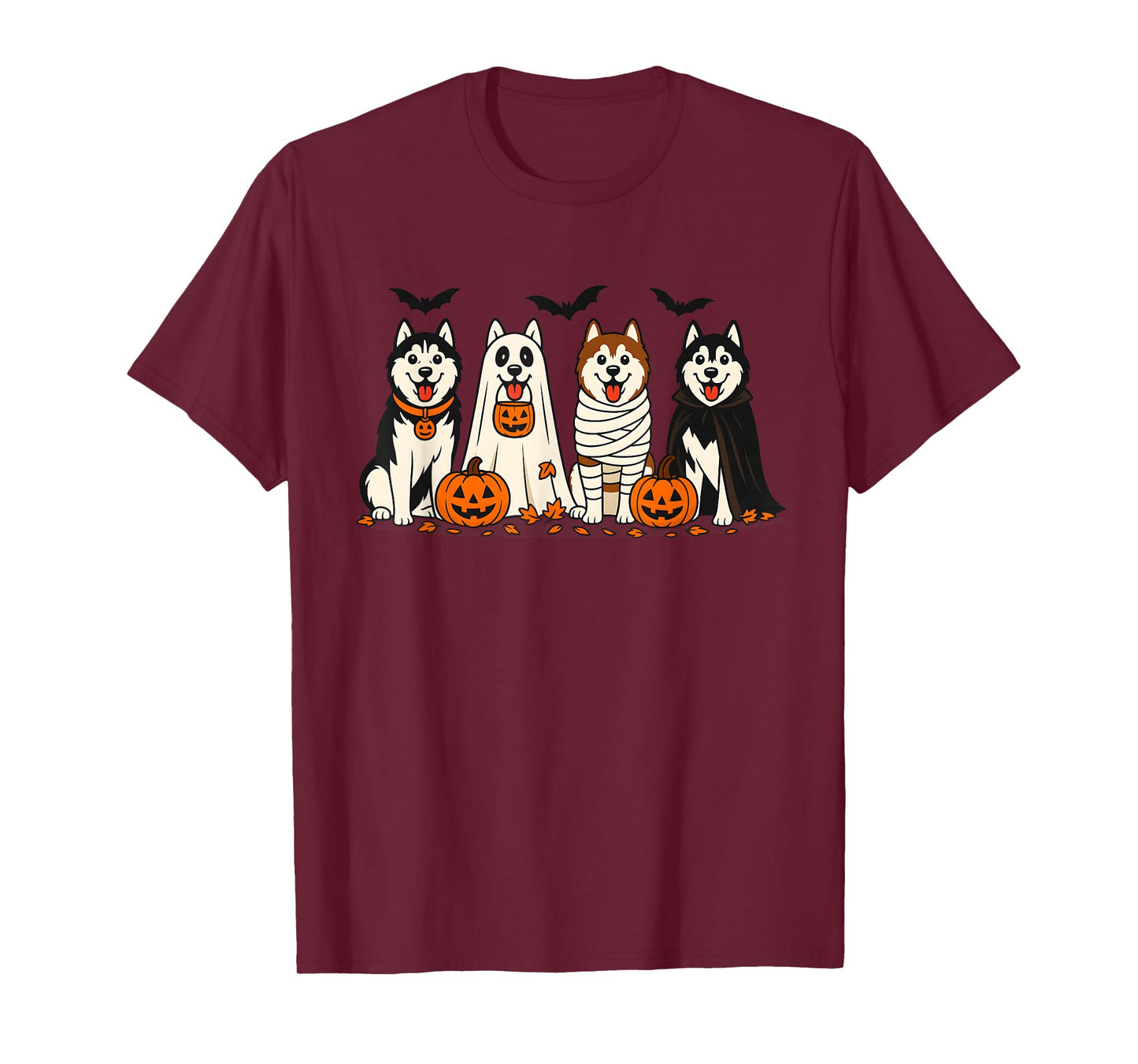 Husky Ghost Dogs Halloween Dog Lovers T-Shirt