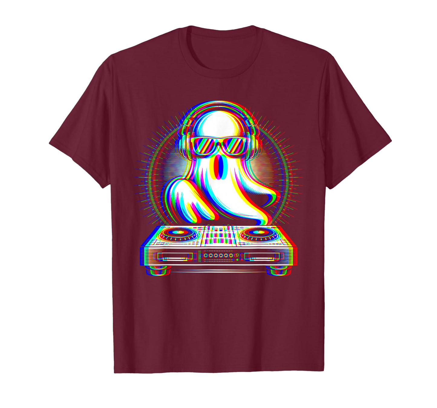 Vaporwave Ghost DJ Rave EDM Halloween Music Concert Party T-Shirt