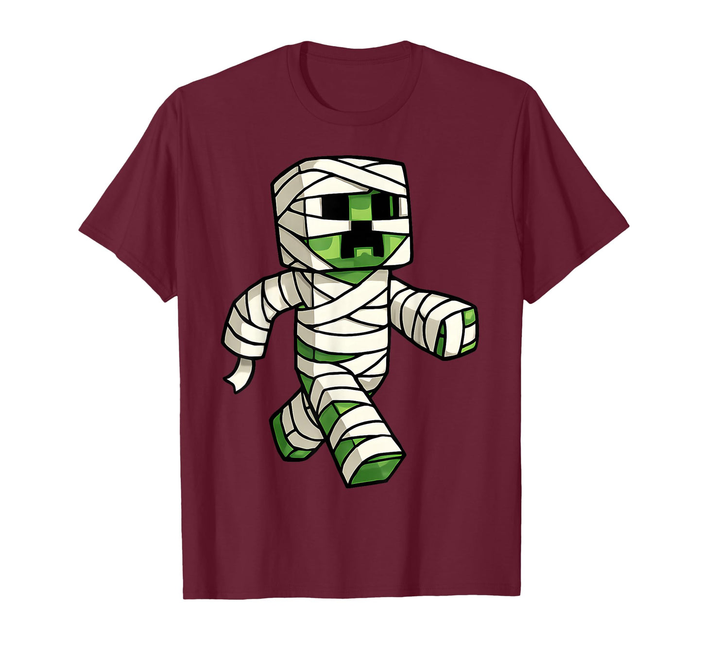 Funny Halloween Game Pixel Kids Boy Men Spooky Mummy Gamer T-Shirt