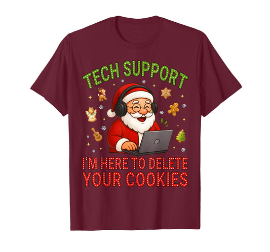 Tech Support I'm Here to Delete Your Cookies Christmas Men T-Shirt
