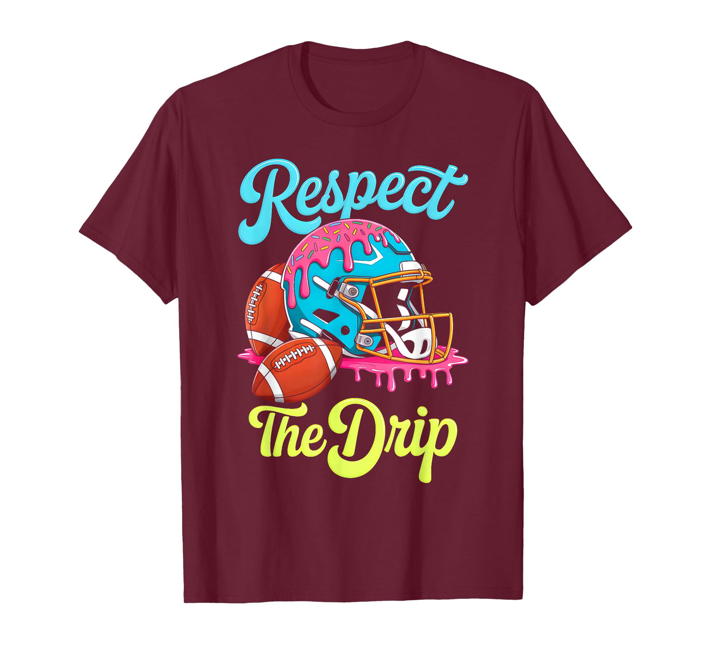 Football Drip Boys Football Ice Cream Sprinkle Respect Drip T-Shirt