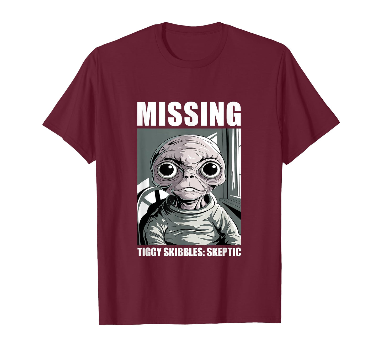 Tiggy Skibbles Missing Alien Skeptic Fan Art T-Shirt