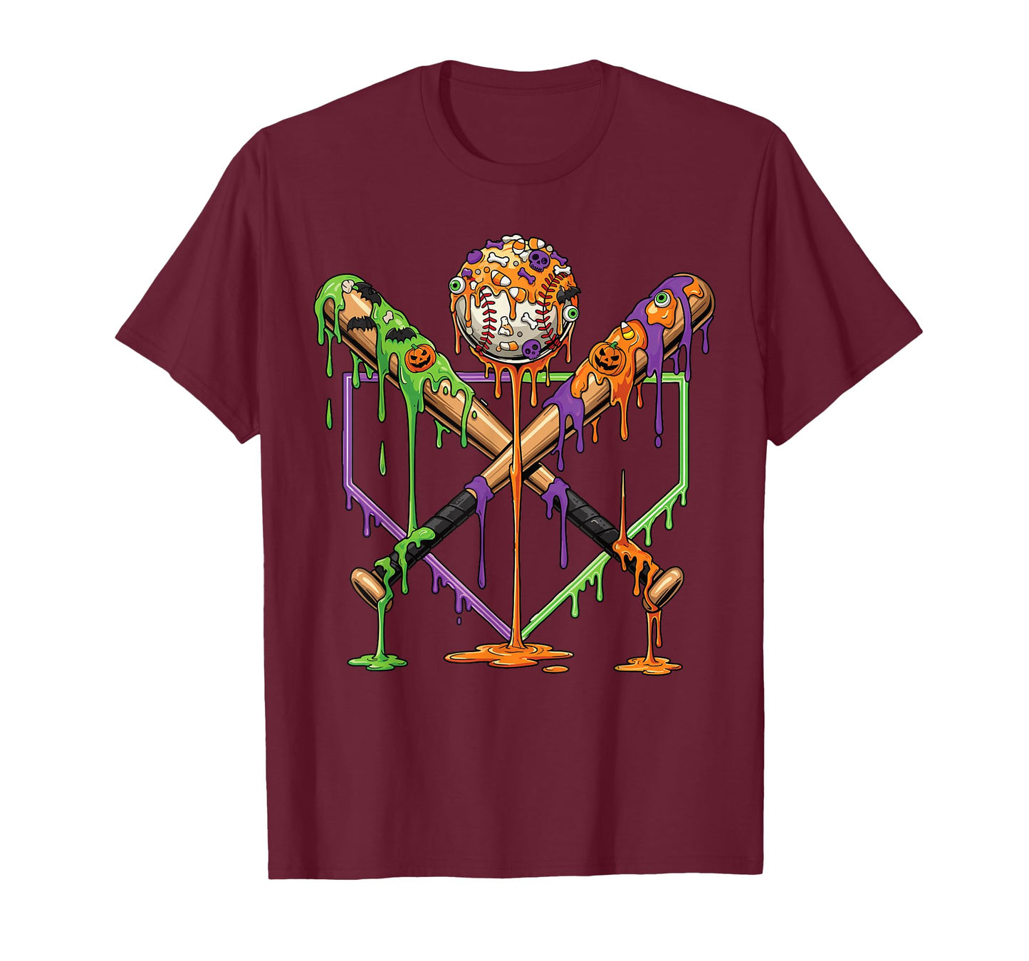 Baseball Drip For Boys Ice Cream Drip Halloween Youth Boys T-Shirt