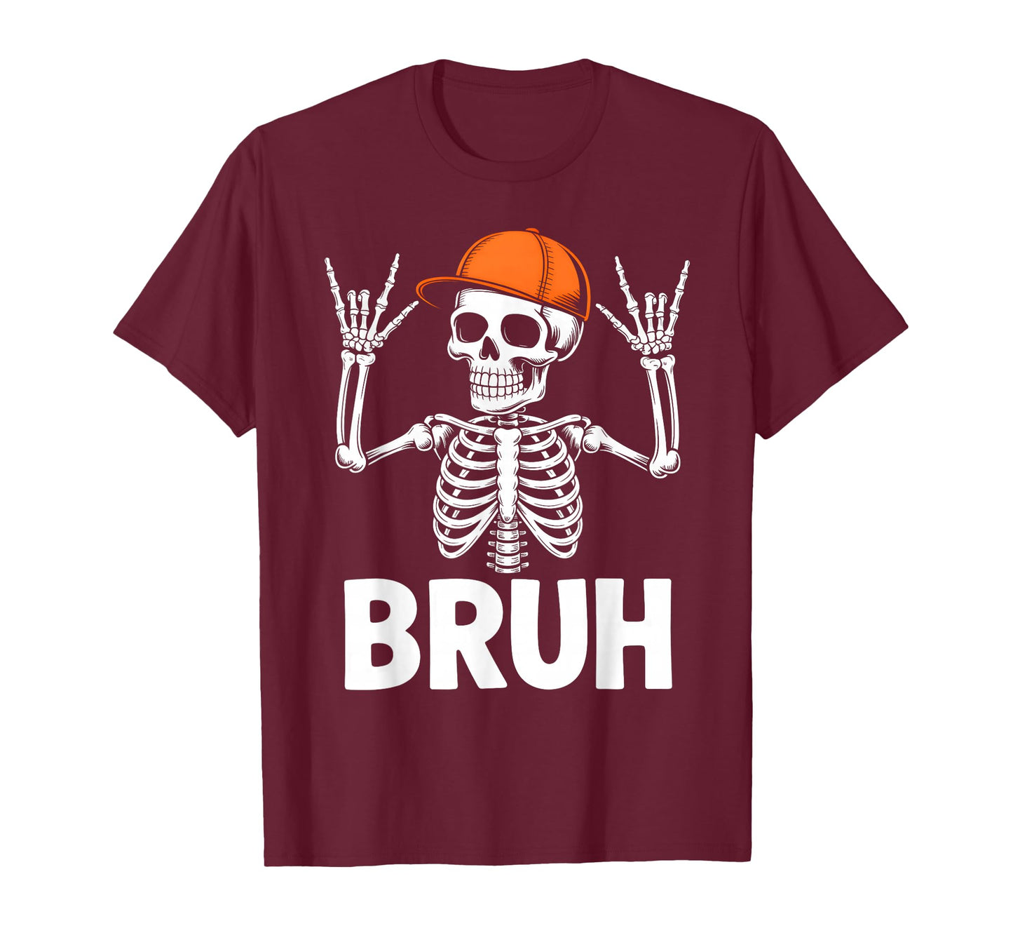 Skeleton Rock On Bruh Halloween for Boys Men Kids Toddler T-Shirt