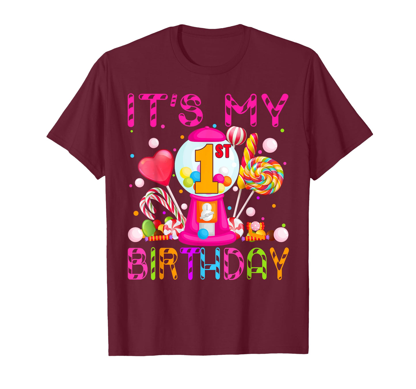 Its My 1st Birthday Candy Candyland Birthday Girl 1 Year Old T-Shirt