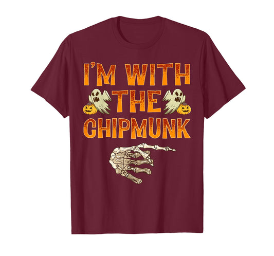I'm With The Chipmunk Shirt Costume Funny Halloween Couple T-Shirt