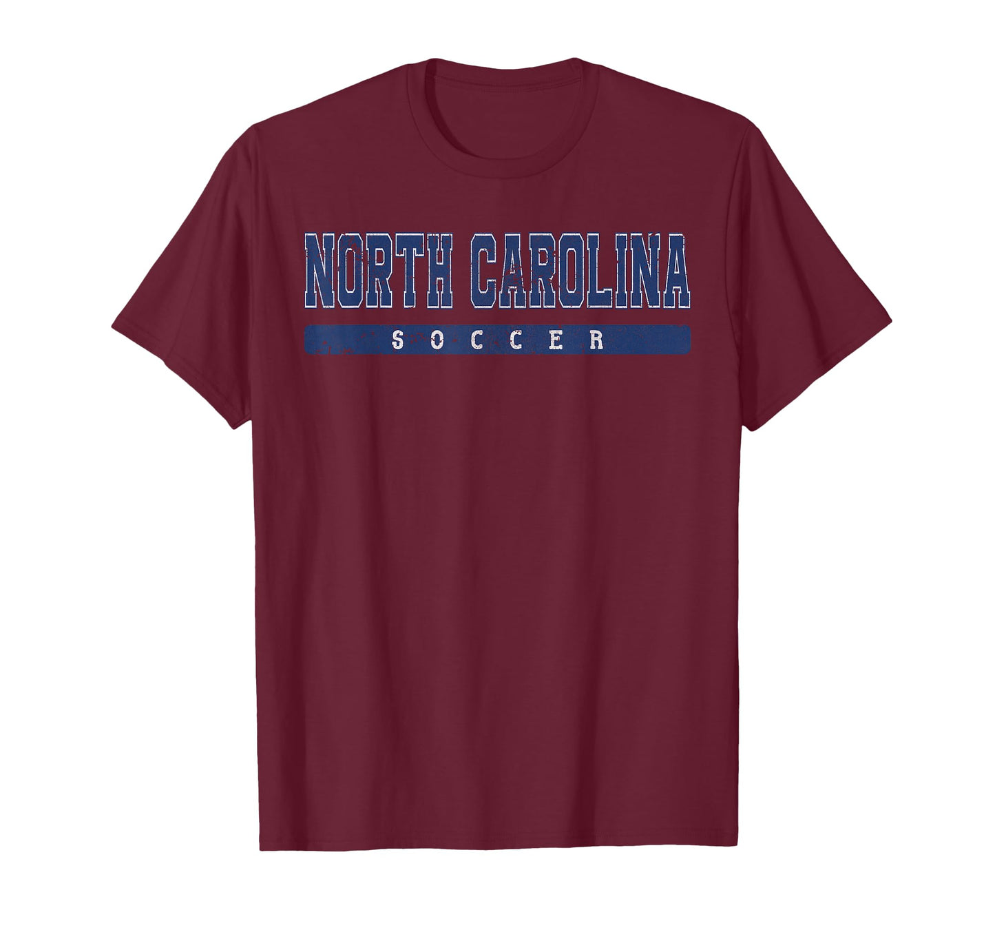 North Carolina Soccer Blue Vintage Text T-Shirt