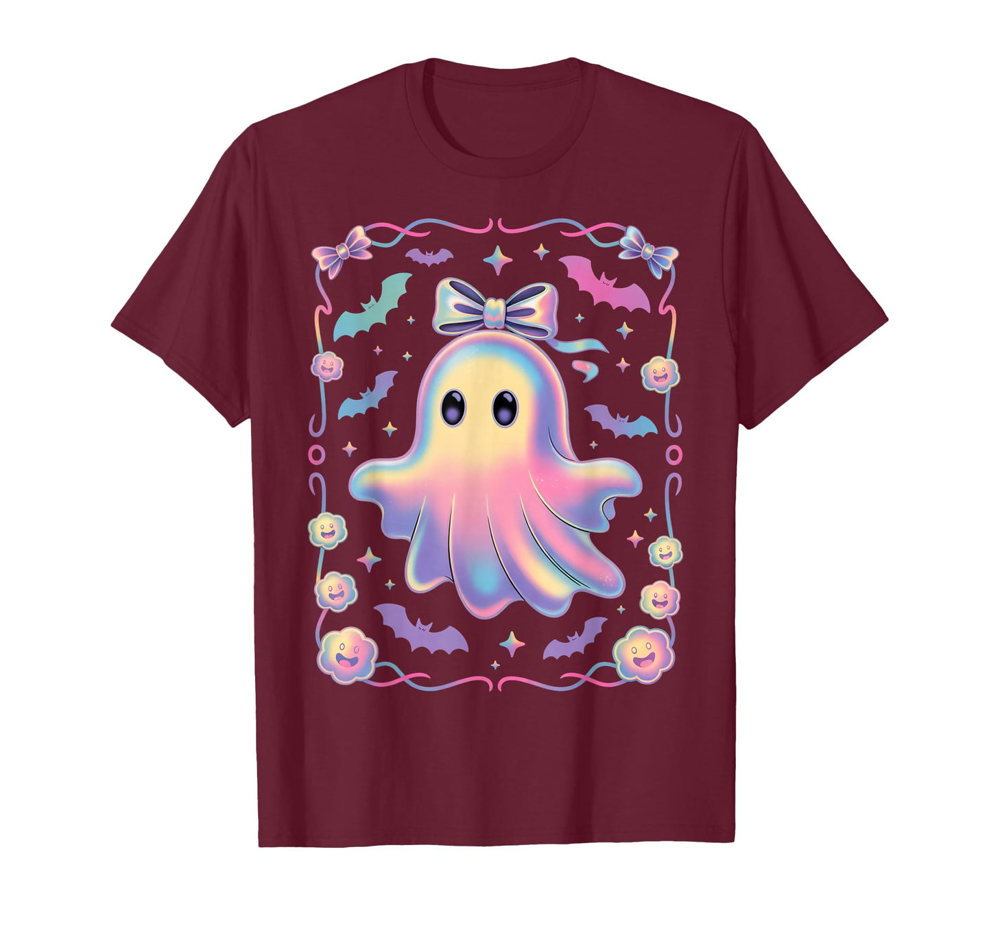 Preppy Halloween Ghost Cute Boo Ghost Coquette Spooky Girly T-Shirt