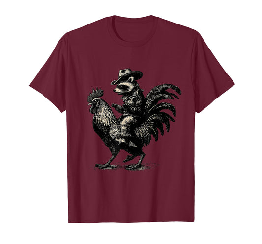 Country Cowboy Raccoon Trash Panda Cowgirl Western Texax T-Shirt