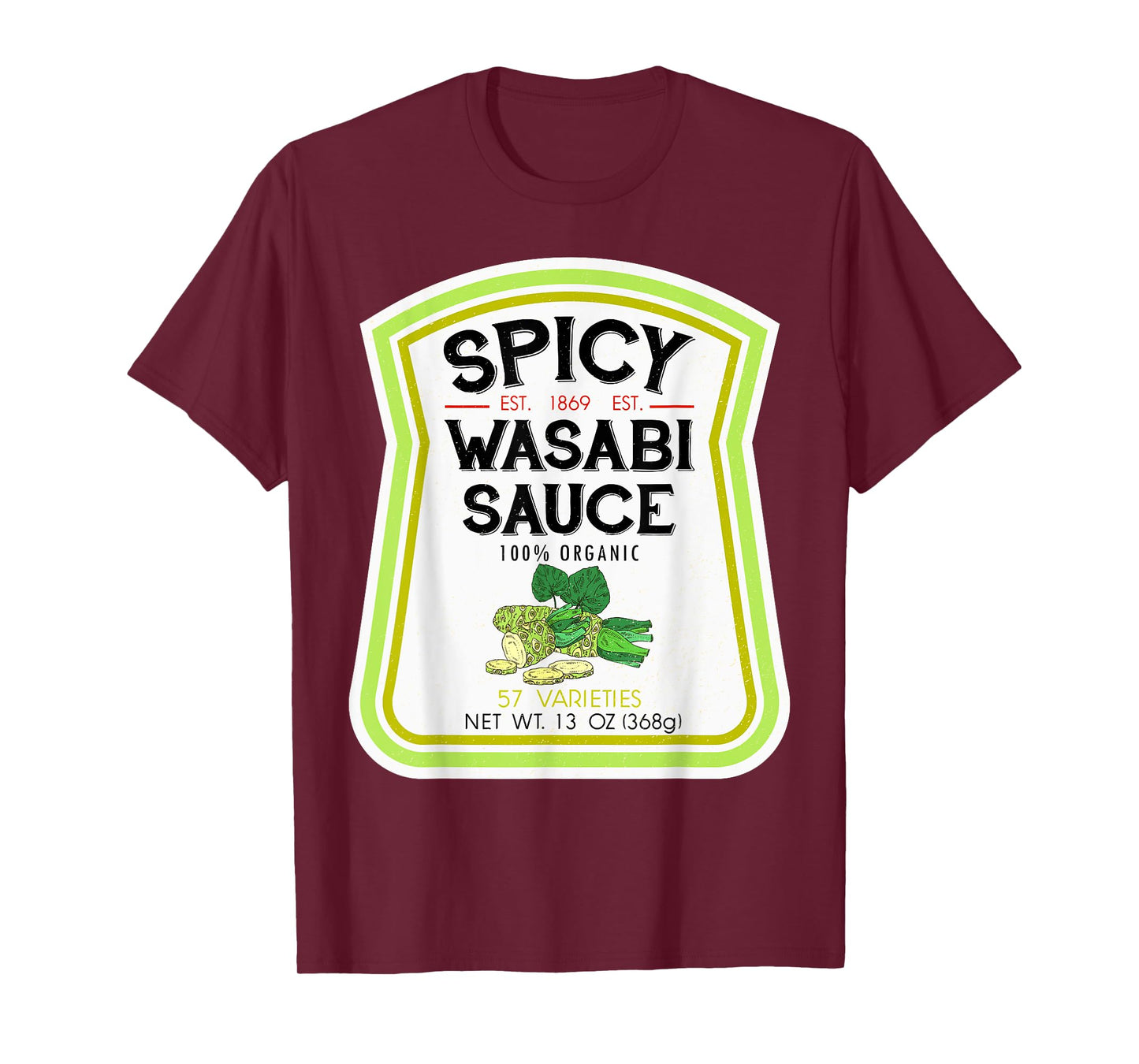 Wasabi Sauce Bottle Label Halloween 2021 Couples Costume T-Shirt