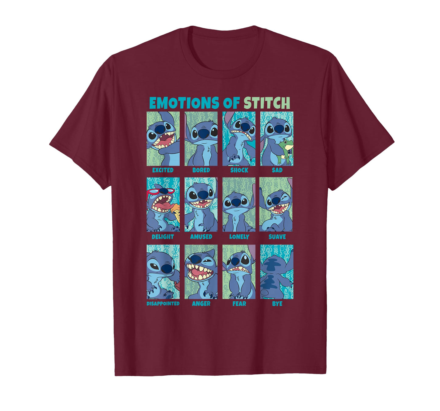 Disney Lilo & Stitch Emotions of Stitch Box Up Panels T-Shirt