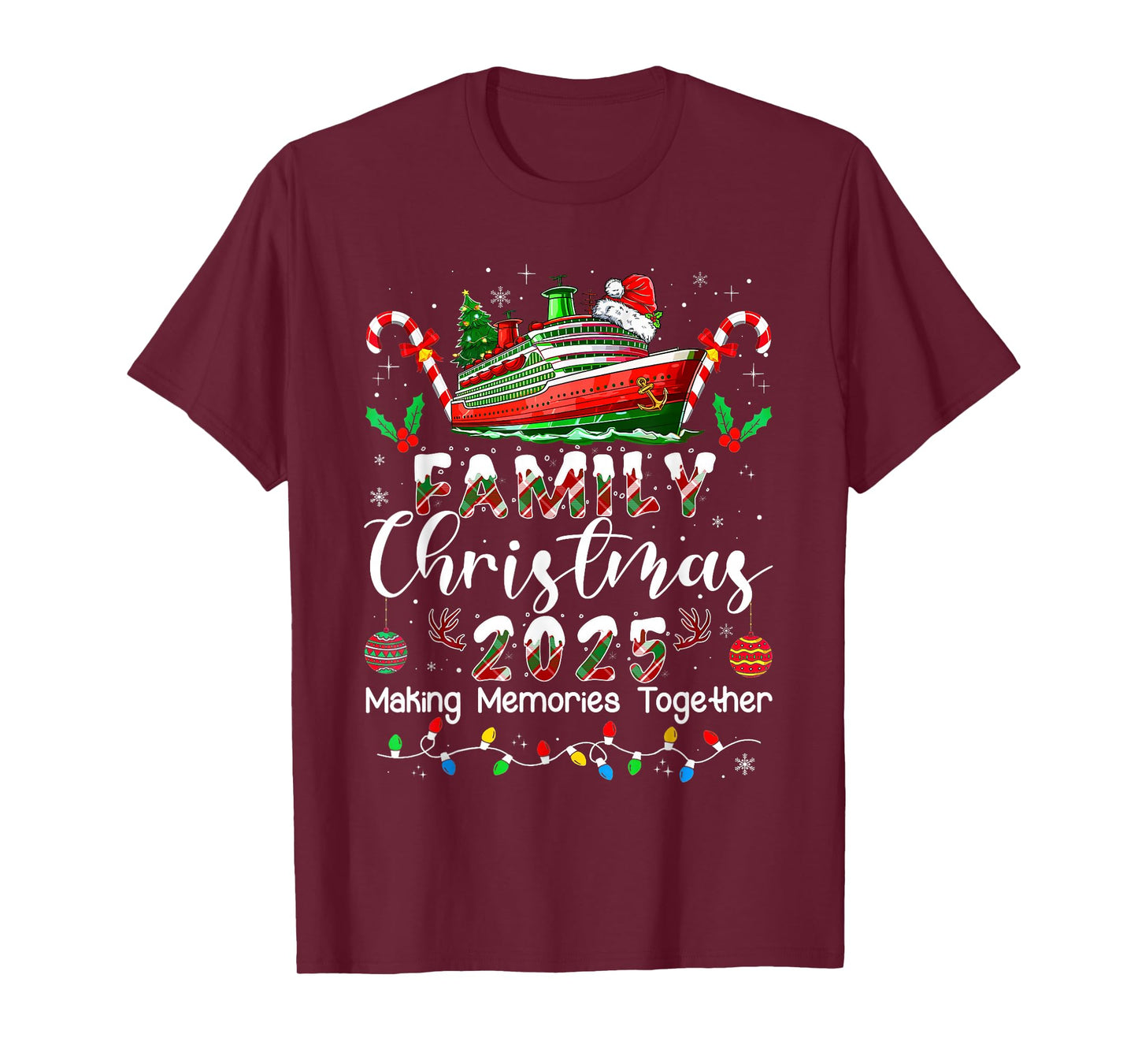 Family Christmas 2025 Cruise Matching Santa Xmas Pajamas Pjs T-Shirt