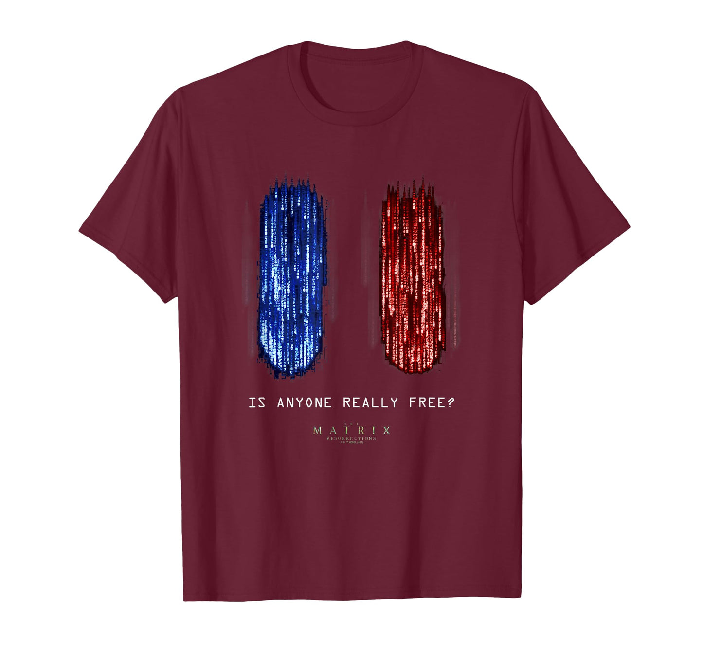 The Matrix Resurrections Red Versus Blue Pill Poster T-Shirt