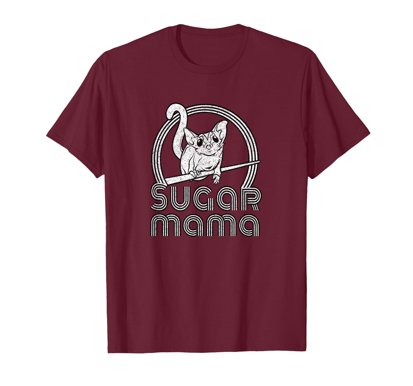Tee Closet Designs Sugar Mama Funny Sugar Glider Mom T-Shirt - Black, Small