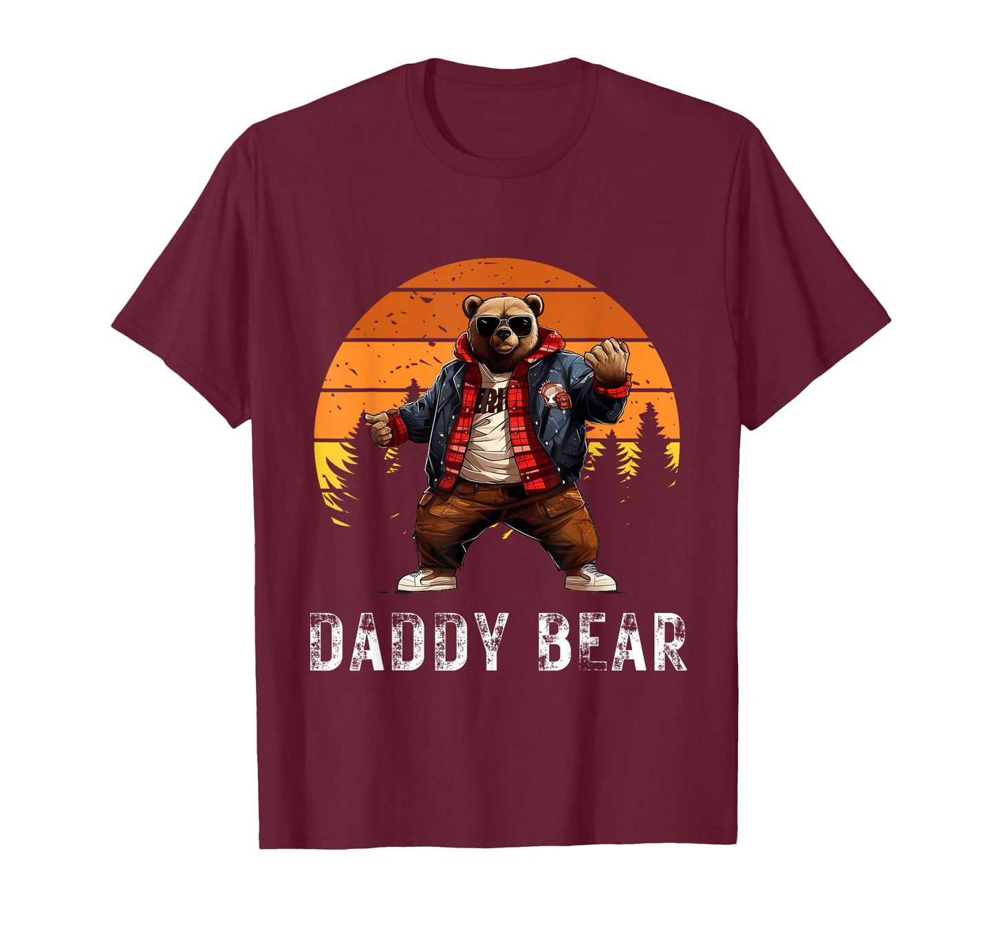 Daddy Bear Papa Bear Best Idea Fathers Day Retro Cozy Humor T-Shirt
