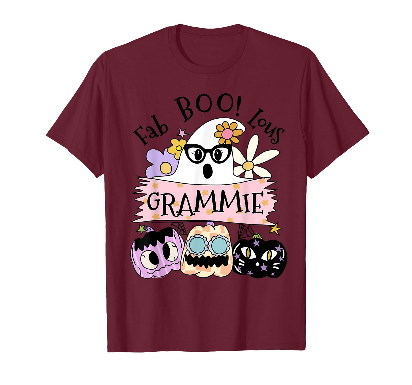 Cute Ghost Fab Boo Lous Grammie Grandma Halloween Costume T-Shirt