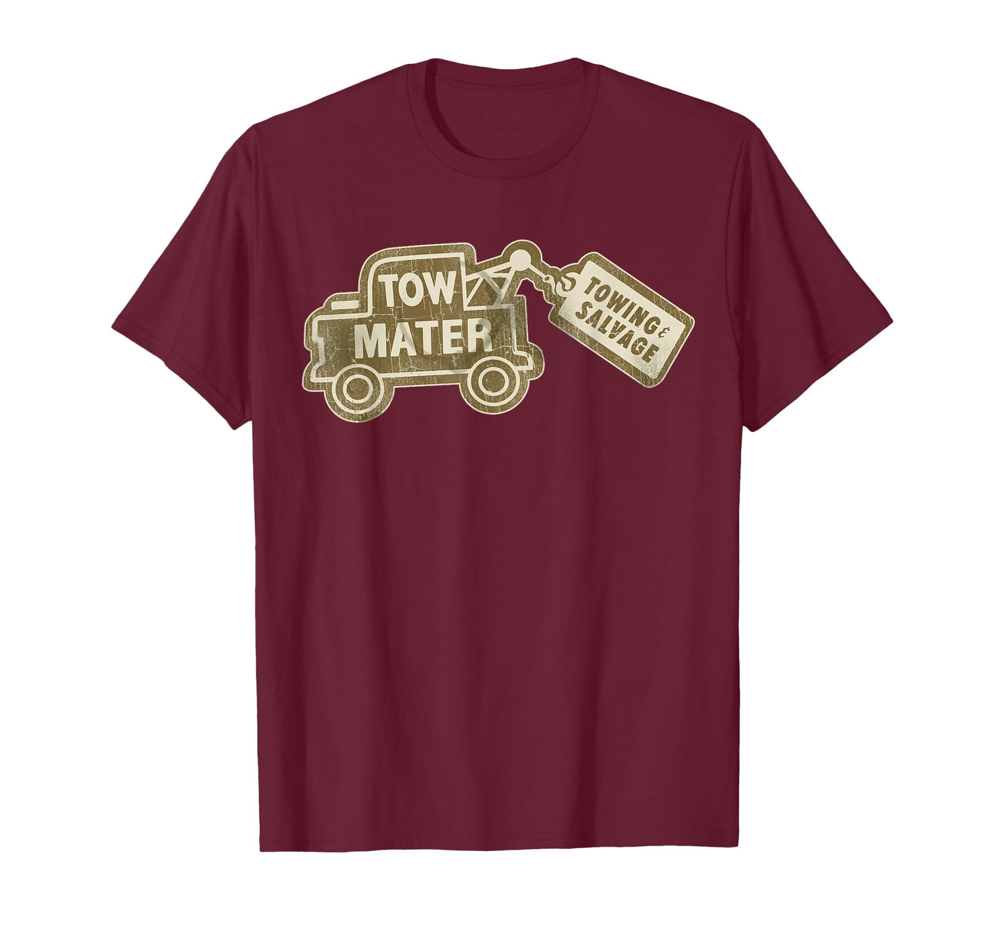 Disney Pixar Cars Tow Mater's Salvage Vintage Faded Logo T-Shirt