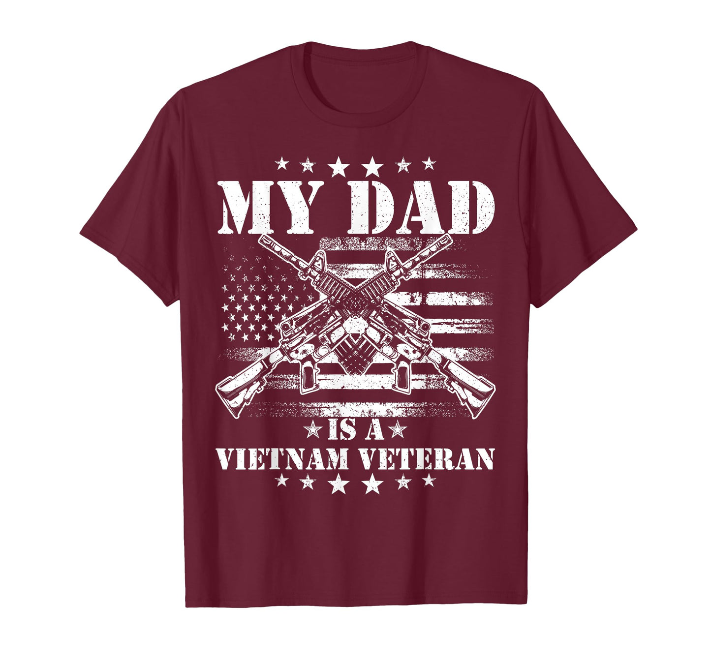 My Dad Is A Vietnam Veteran Proud US Patriotic Vet USA Flag T-Shirt