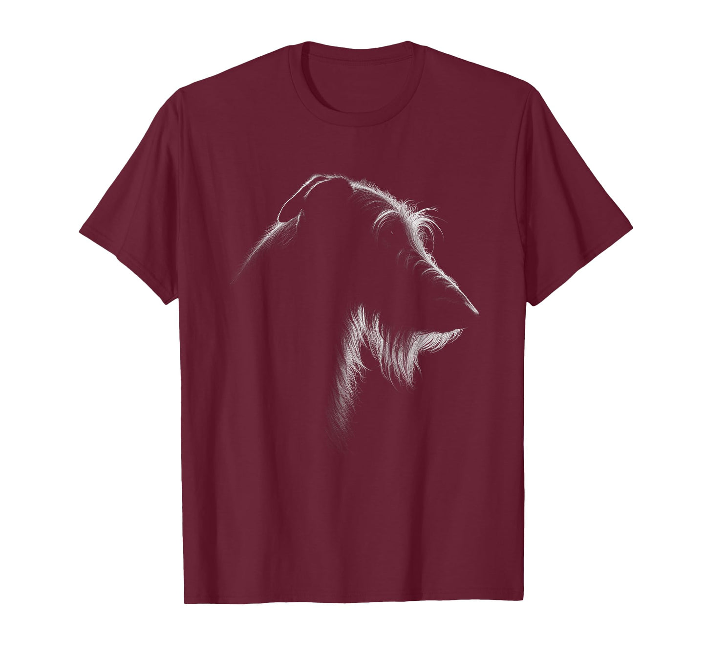Irish Wolfhound Dog Face Art Design T-Shirt