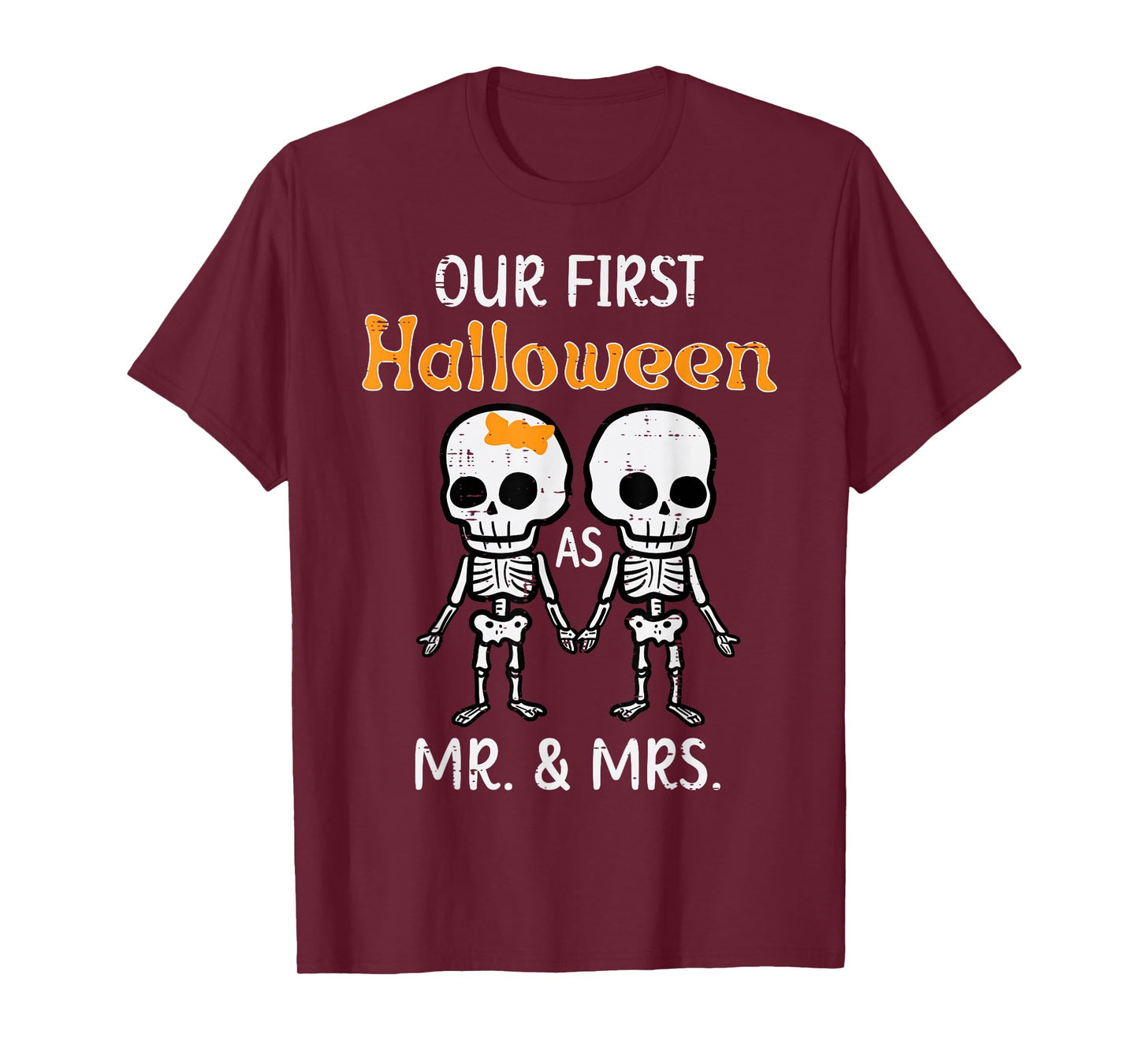 Our First Halloween Mr Mrs Matching Couples Engaged Costume T-Shirt