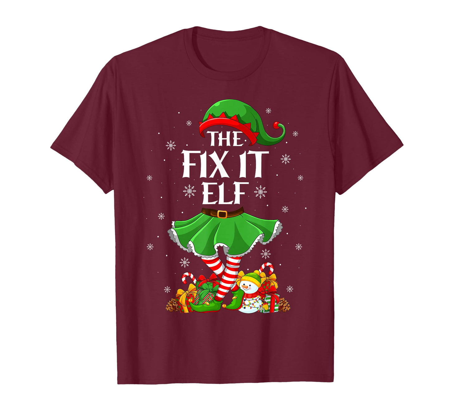 Fix It Elf Christmas Family Elf Squad Xmas Girls Women T-Shirt