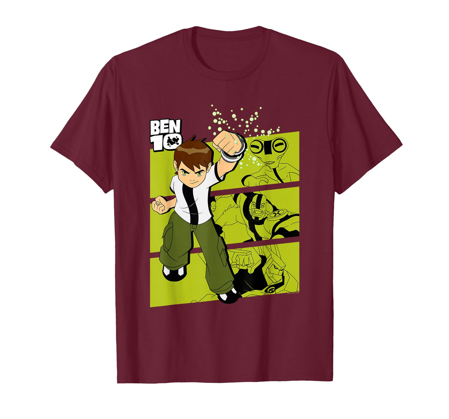 Ben 10 Three Alien Transformation Blocks Cartoon T-Shirt