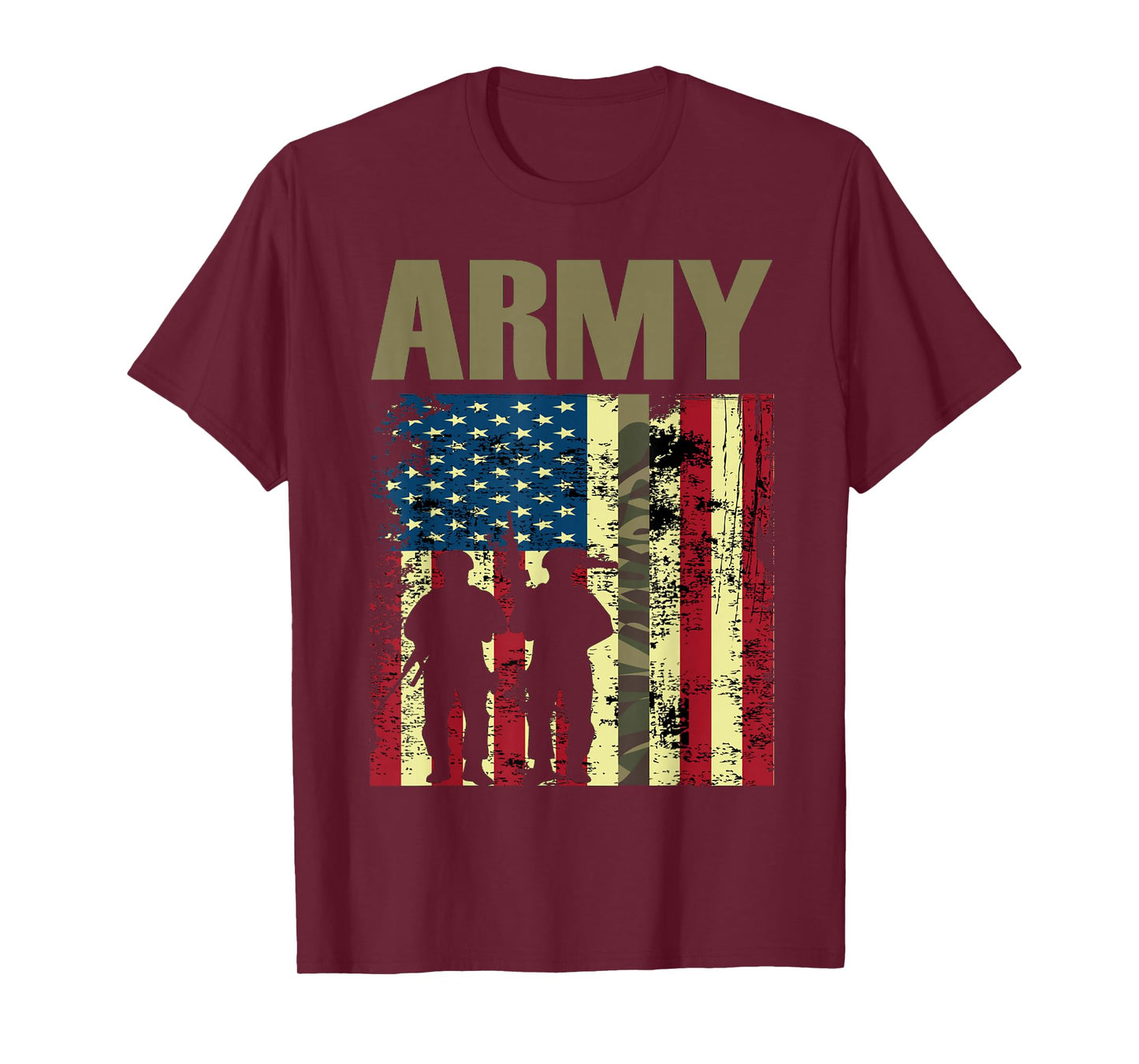 American Flag Camo Us Army 4th of July USA Military Merica T-Shirt