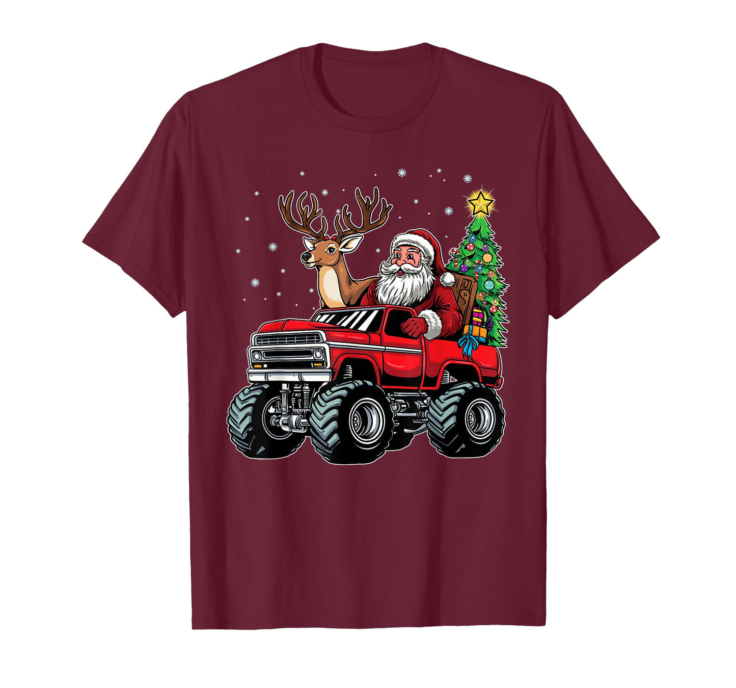 Christmas Santa Claus Monster Truck Lover Funny Xmas Costume T-Shirt