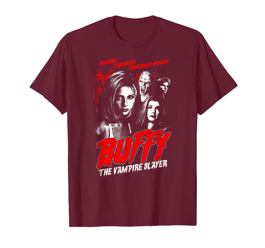 Buffy the Vampire Slayer Vintage Horror Poster TV Show T-Shirt