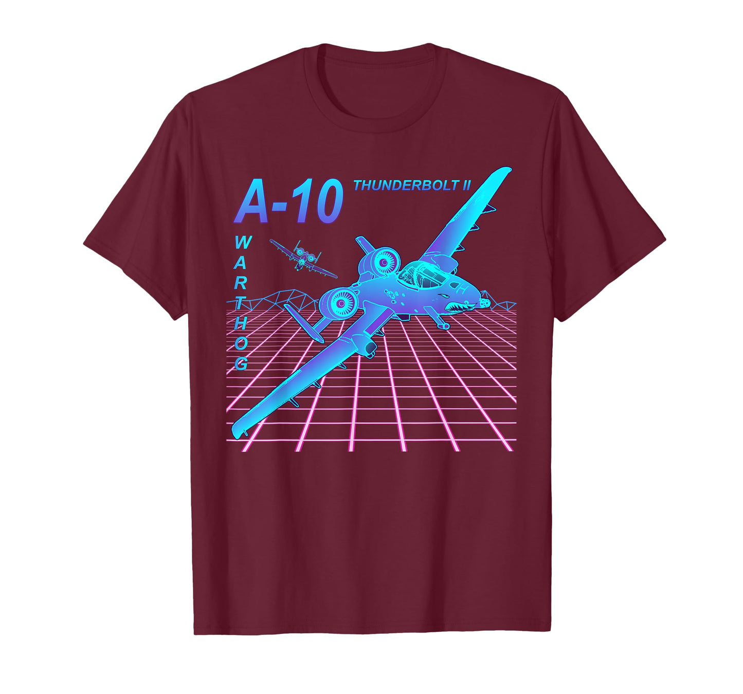 Dinosaurus Rekx A-10 Thunderbolt II Warthog Jet T-Shirt, Small, Black