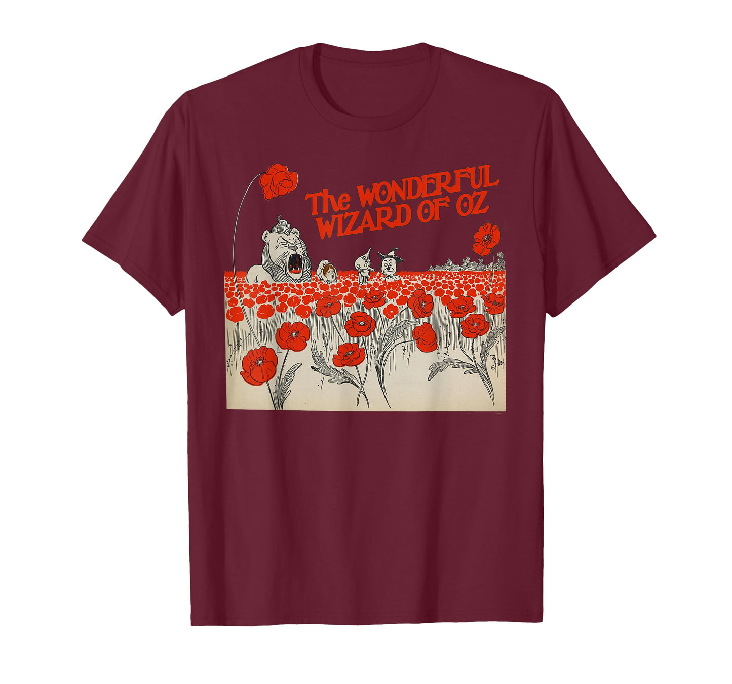 Poppy Field Tin Man Lion Scarecrow Toto Dorothy Wizard of OZ T-Shirt