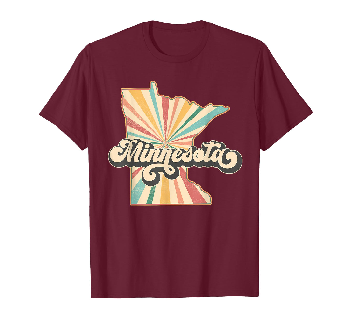 Minnesota State Map - Retro Map Flag Souvenir Men Women Kids T-Shirt