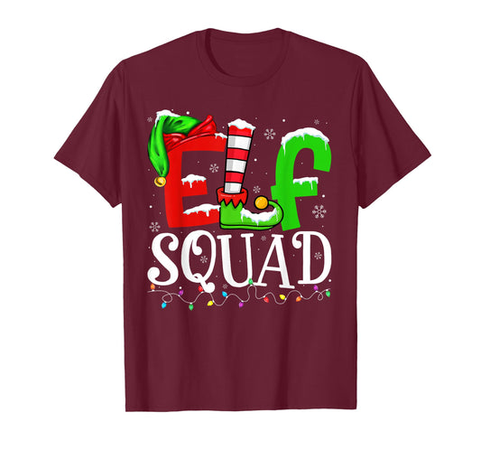 Elf Family Christmas Shirts Matching Pajamas Xmas Elf Squad T-Shirt