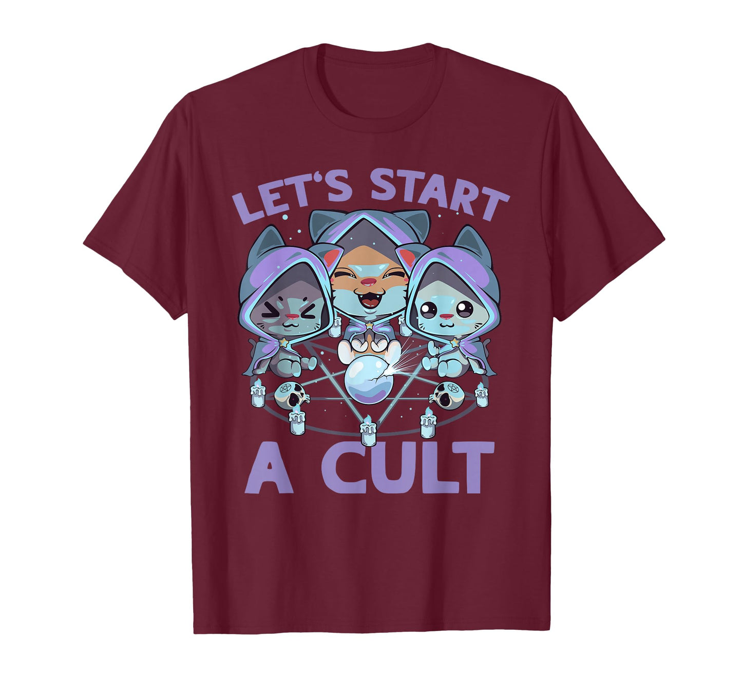 Pastel Goth Kawaii Occult Cats Summon Let's Start A Cult Cat T-Shirt