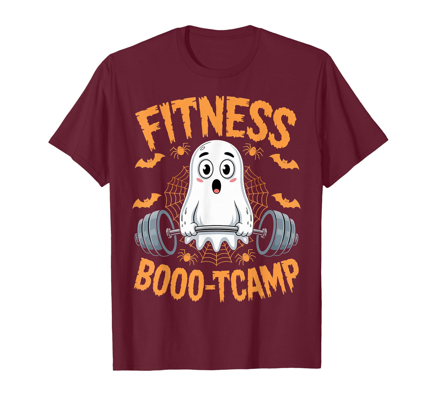 Fitness Boo-tcamp Gym Ghost Spooky Weightlifting Halloween T-Shirt